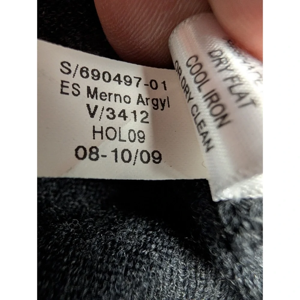 Banana Republic‎ 100% Merino Wool Sweater Men's S Gray/Green Pullover *Hole